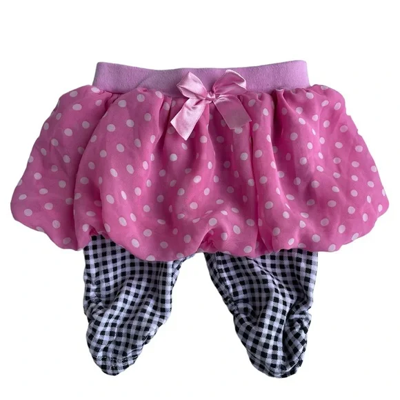 Skirt with leggings baby girl 3-6 months pink polka dots - Picture 1 of 3
